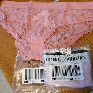 2 Victoria's Secret lacie logo panties